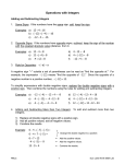 ( ) ( ) Operations with Integers