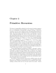 Primitive Recursion Chapter 2
