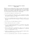 Admission to Candidacy Examination in Algebra January 2011
