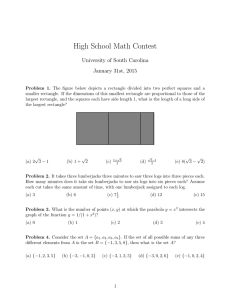 High School Math Contest University of South Carolina January 31st, 2015