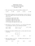 Mathematics Contest University of South Carolina December 5, 1998