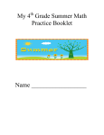 My 4 Grade Summer Math Practice Booklet