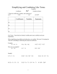 Simplifying and Combining Like Terms 4x 2