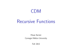 CDM Recursive Functions Klaus Sutner Carnegie Mellon University