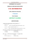 B Sc MATHEMATICS ABSTRACT ALGEBRA UNIVERSITY OF CALICUT Core Course