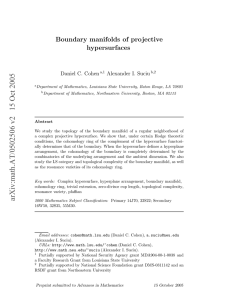 Boundary manifolds of projective hypersurfaces Daniel C. Cohen Alexander I. Suciu