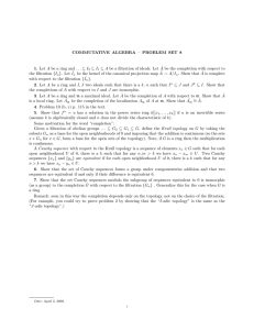 COMMUTATIVE ALGEBRA – PROBLEM SET 8 ⊆ I