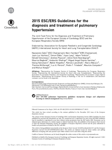 2015 ESC/ERS Guidelines for the diagnosis and treatment of pulmonary hypertension