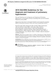 2015 ESC/ERS Guidelines for the diagnosis and treatment of pulmonary hypertension