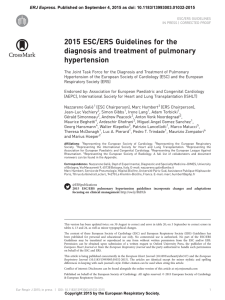 2015 ESC/ERS Guidelines for the diagnosis and treatment of pulmonary hypertension