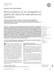 Recommendations for the management of patients with obstructive sleep apnoea and hypertension