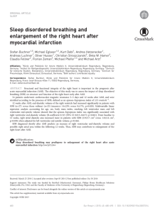 Sleep disordered breathing and enlargement of the right heart after myocardial infarction