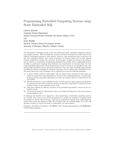 Programming Embedded Computing Systems using Static Embedded SQL