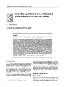Antibodies against some viruses of domestic B.J.H. BARNARD