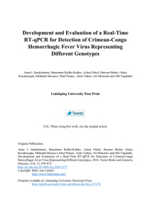 Development and Evaluation of a Real-Time RT-qPCR for Detection of Crimean-Congo
