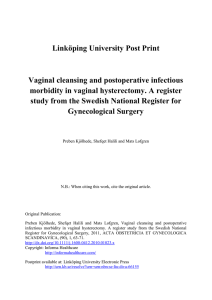 Linköping University Post Print Vaginal cleansing and postoperative infectious