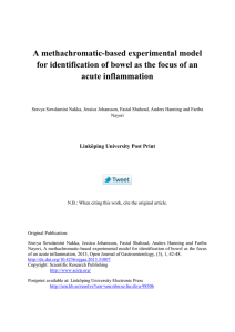 A methachromatic-based experimental model acute inflammation