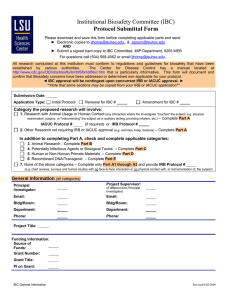 Institutional Biosafety Committee (IBC) Protocol Submittal Form