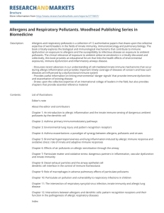 Allergens and Respiratory Pollutants. Woodhead Publishing Series in Biomedicine Brochure