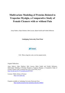 Multivariate Modeling of Proteins Related to