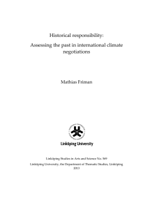   Historical  responsibility:   Assessing  the  past  in  international  climate    