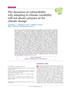 The dynamics of vulnerability: why adapting to climate variability climate change