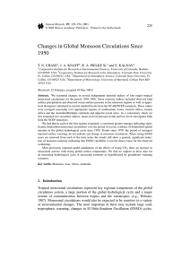 Changes in Global Monsoon Circulations Since 1950 229 T. N. CHASE
