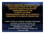 CLIMATE FORCINGS, FEEDBACKS, AND TELECONNECTIONS IN THE LAND SURFACE-VEGETATION-WATER COMPONENTS OF THE