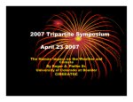 2007 Tripartite Symposium April 23 2007