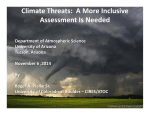 Climate Threats:  A More Inclusive  Assessment Is Needed 