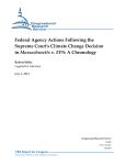 Federal Agency Actions Following the Supreme Court’s Climate Change Decision Robert Meltz