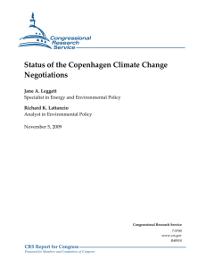 Status of the Copenhagen Climate Change Negotiations CRS Report for Congress