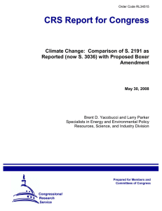 Climate Change:  Comparison of S. 2191 as Amendment