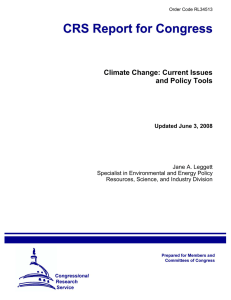 Climate Change: Current Issues and Policy Tools