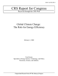 CRS Report for Congress Global Climate Change: The Role for Energy Efficiency