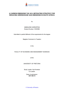 A CARBON EMISSIONS TAX AS A MITIGATING STRATEGY FOR