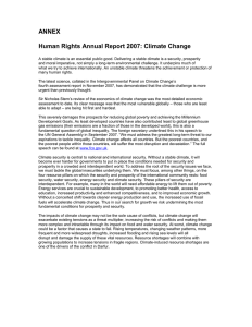 ANNEX Human Rights Annual Report 2007: Climate Change