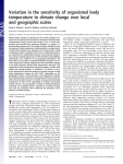 Variation in the sensitivity of organismal body and geographic scales