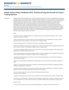 Global Carbon Policy Handbook 2010 - Policies Driving the Growth... Trading Markets Brochure