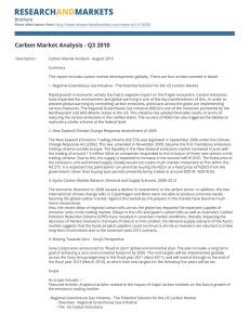 Carbon Market Analysis - Q3 2010 Brochure