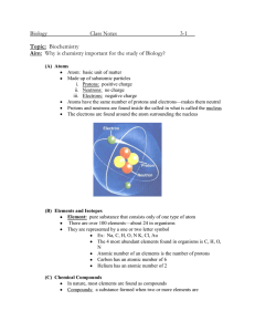 Biology  Class Notes 3-1