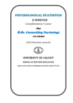 B.Sc PSYCHOLOGICAL STATISTICS . Counselling Psychology II SEMESTER