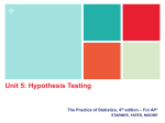 + Unit 5: Hypothesis Testing – For AP* The Practice of Statistics, 4