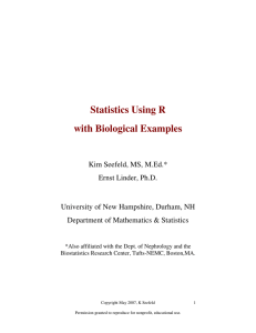 Statistics Using R with Biological Examples