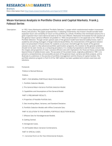 Mean-Variance Analysis in Portfolio Choice and Capital Markets. Frank J. Brochure