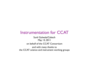 Instrumentation for CCAT