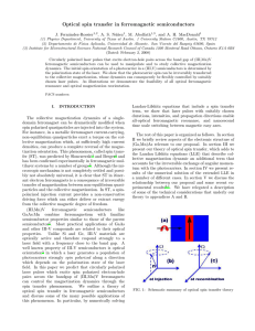 Optical spin transfer in ferromagnetic semiconductors J. Fern´ andez-Rossier , A. S. N´