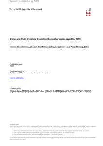 Optics and Fluid Dynamics Department annual progress report for 1998