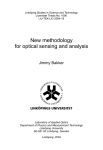 New methodology for optical sensing and analysis Jimmy Bakker