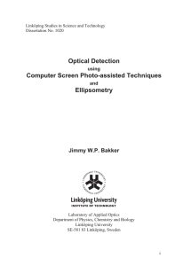 Optical Detection Computer Screen Photo-assisted Techniques Ellipsometry Jimmy W.P. Bakker